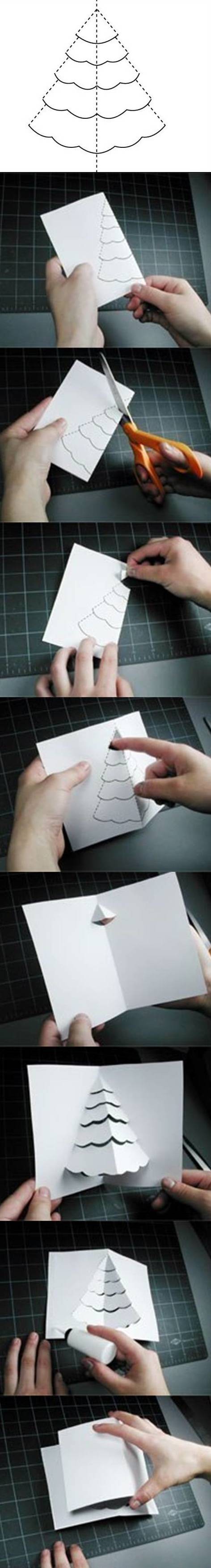 3D kerstboomkerstkaart - stappenplan