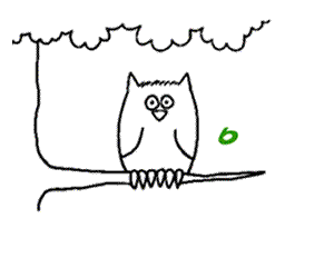 Een uil in een boom tekenen - stap 6