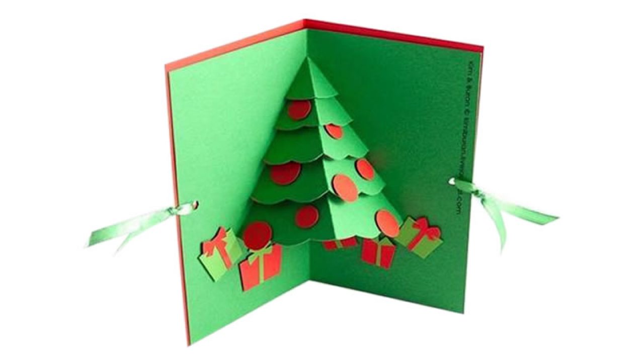 Spiksplinternieuw 3D kerstkaart van een denneboom → Leuk voor kids XP-31