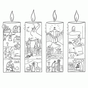 Vier Advent kaarsen
