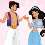 Aladdin en Jasmine kleurplaat