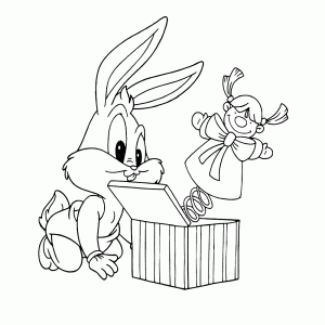 Baby Bugs Bunny met een pop