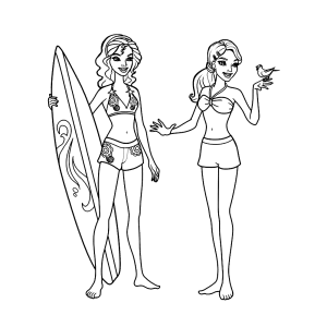 Barbie met een surfboard