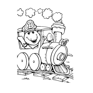 Barney in de locomotief