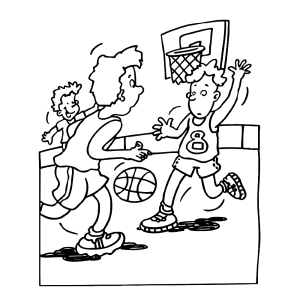 Leuk voor kids  Sport: basketbal kleurplaten