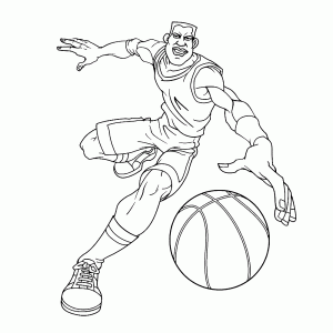 Dribbelende basketbal speler