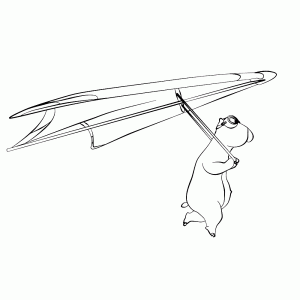 Bernard met een hang glider