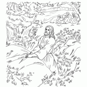 Jezus bidt in de hof van Gethsemane
