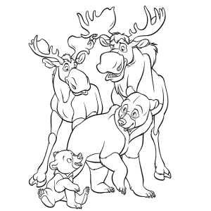 Koda, Kenai en de elanden Sam en Moes