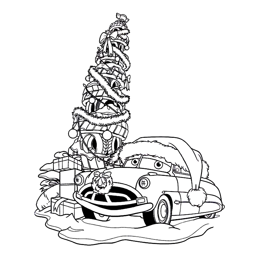 bekijk cars-kerst-0004 kleurplaat