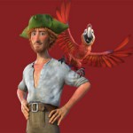 Robinson Crusoe 3D kleurplaat