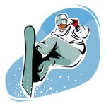 Snowboarden kleurplaat