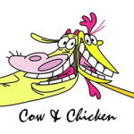 Cow en Chicken kleurplaat