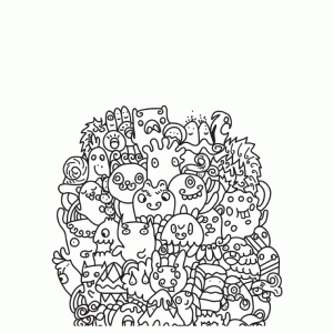 Doodle met monsters