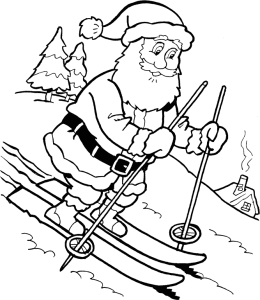 De Kerstman op de ski