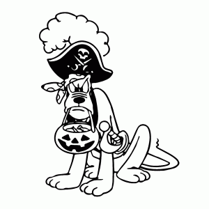Piraat Pluto met Halloween snoep