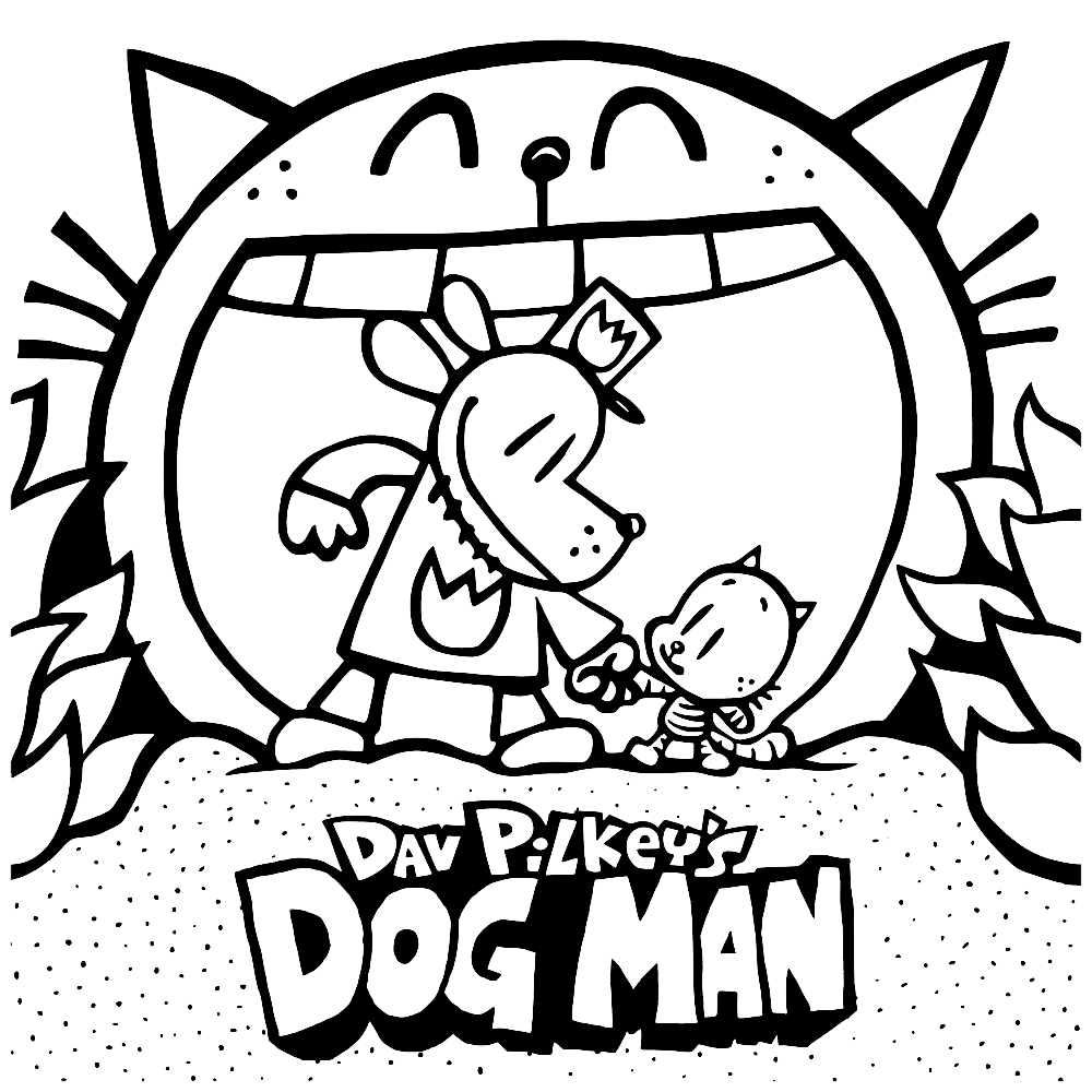Een grappige Dog Man kleurplaat maken → Leuk voor kids