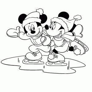 Mickey en Minnie op de schaats