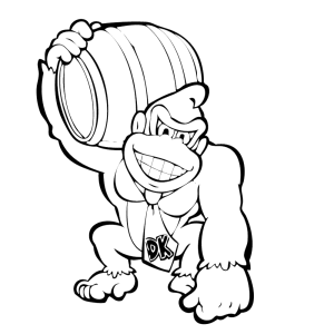 Donkey Kong met zijn ton