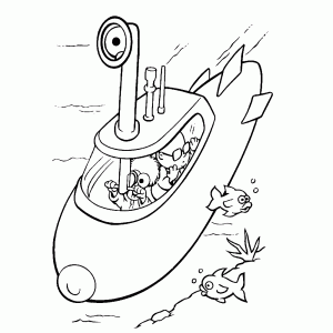 Een duikboot met een periscoop