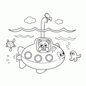 een poes in een duikboot