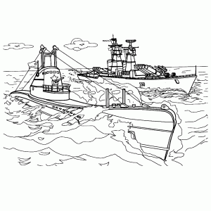 Een duikboot aan de oppervlakte