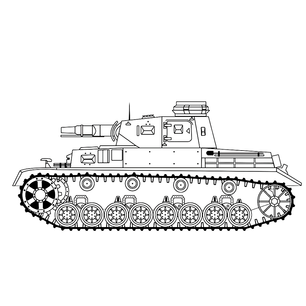 bekijk Duitse tank – Panzer IV E kleurplaat