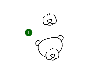 een beer tekenen - stap 1
