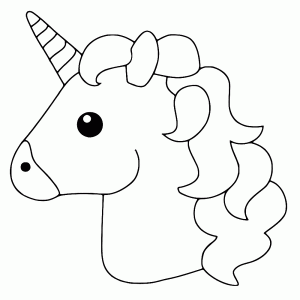 Simple cartoon unicorn