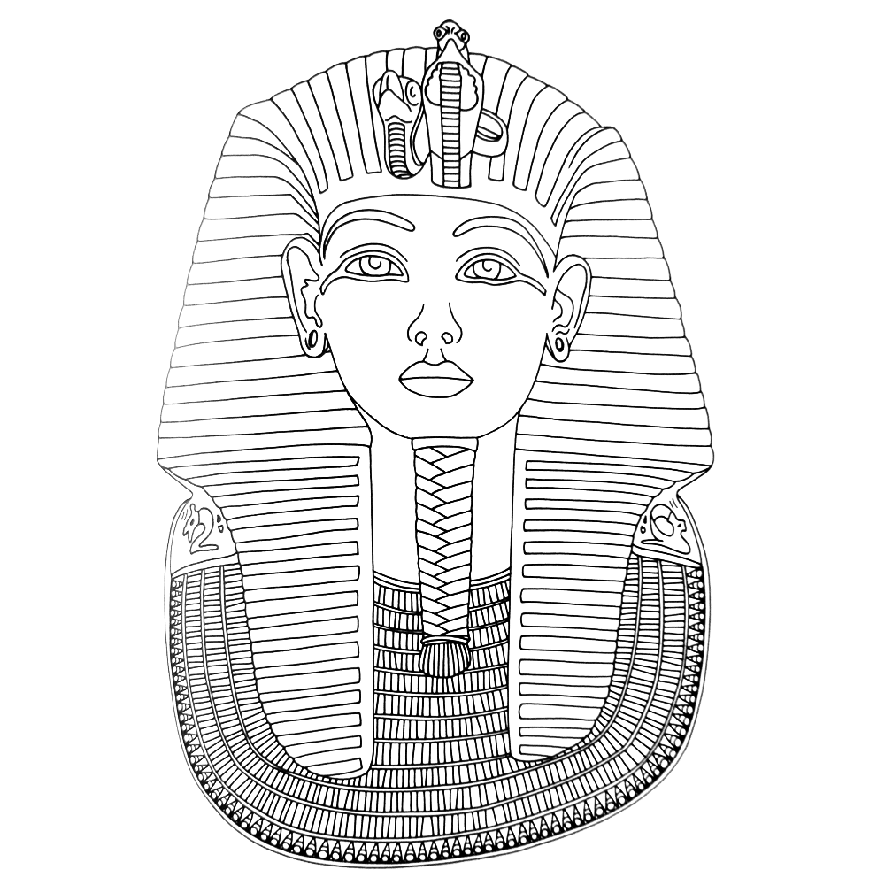 bekijk Koningsmasker Oude Egypte kleurplaat