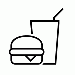 Hamburger met milkshake