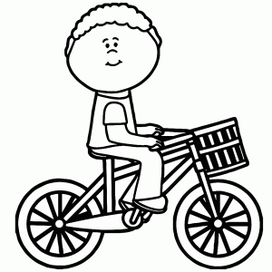 Jongetje op de fiets met een mand
