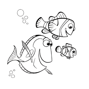 Marlin, Dory en Nemo