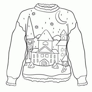 Winter scene sweater