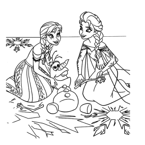 Anna, Olaf de sneeuwman en Elsa