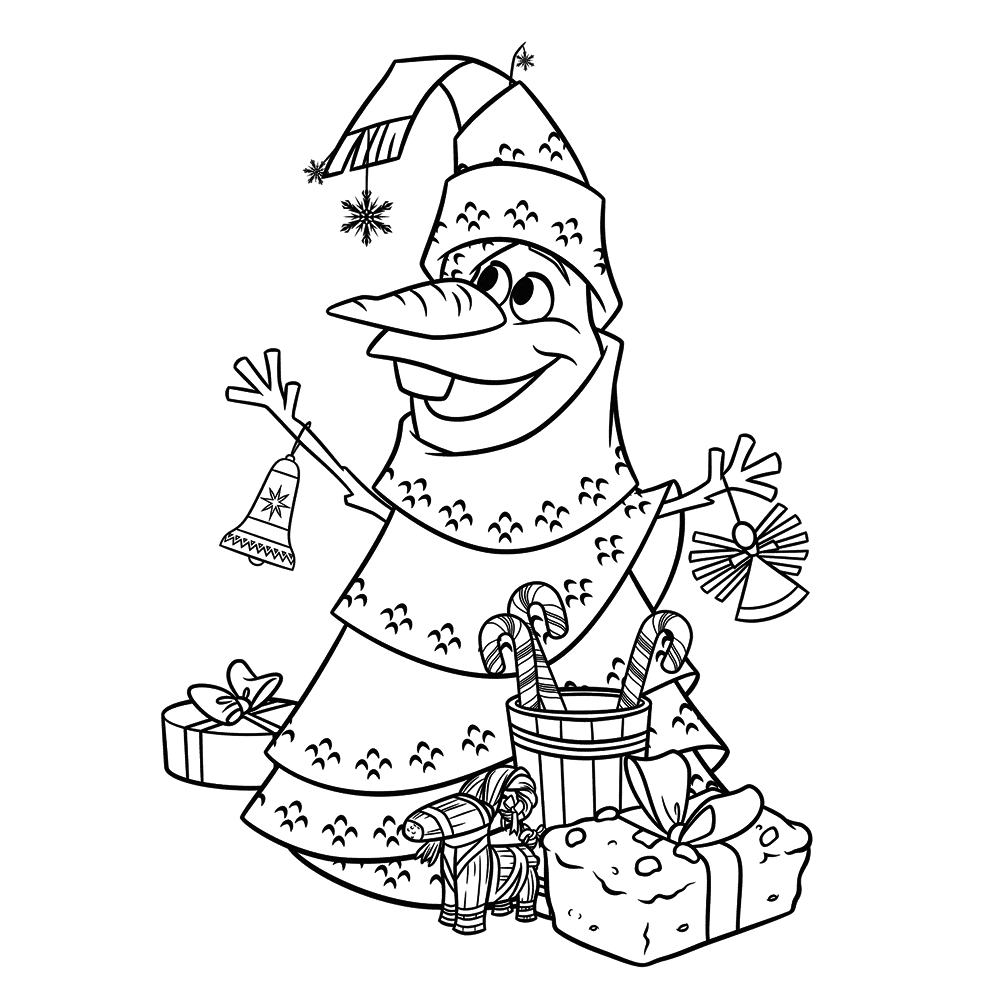 voor kids – Olaf verkleed als kerstboom