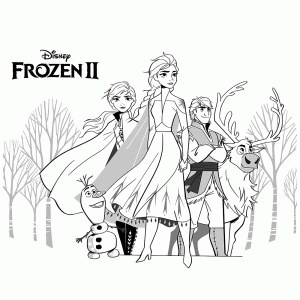 Anna, Elsa, Kristoff, Sven en Olaf