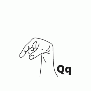 Gebaar voor de letter Q