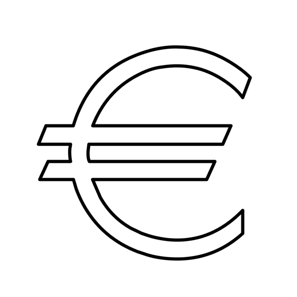 bekijk Euro valuta symbool kleurplaat