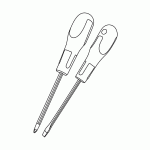 Een platte schroevendraaier en een schroevendraaier met kruiskop