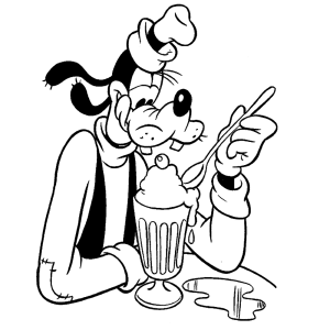 Goofy eet een sorbet