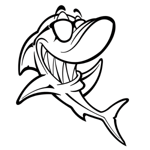 Een haai met een bril