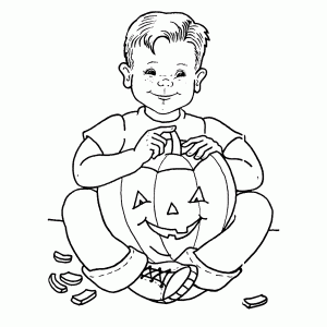 Carving a pumpkin