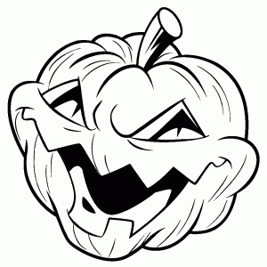 A pumpkin with an evil grin
