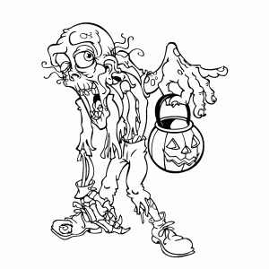 Zombie met Halloweenpompoen