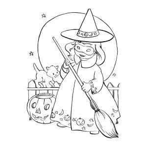 Dressed up as a Halloween witch