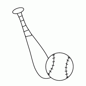 Honkbalknuppel (de bat) en bal