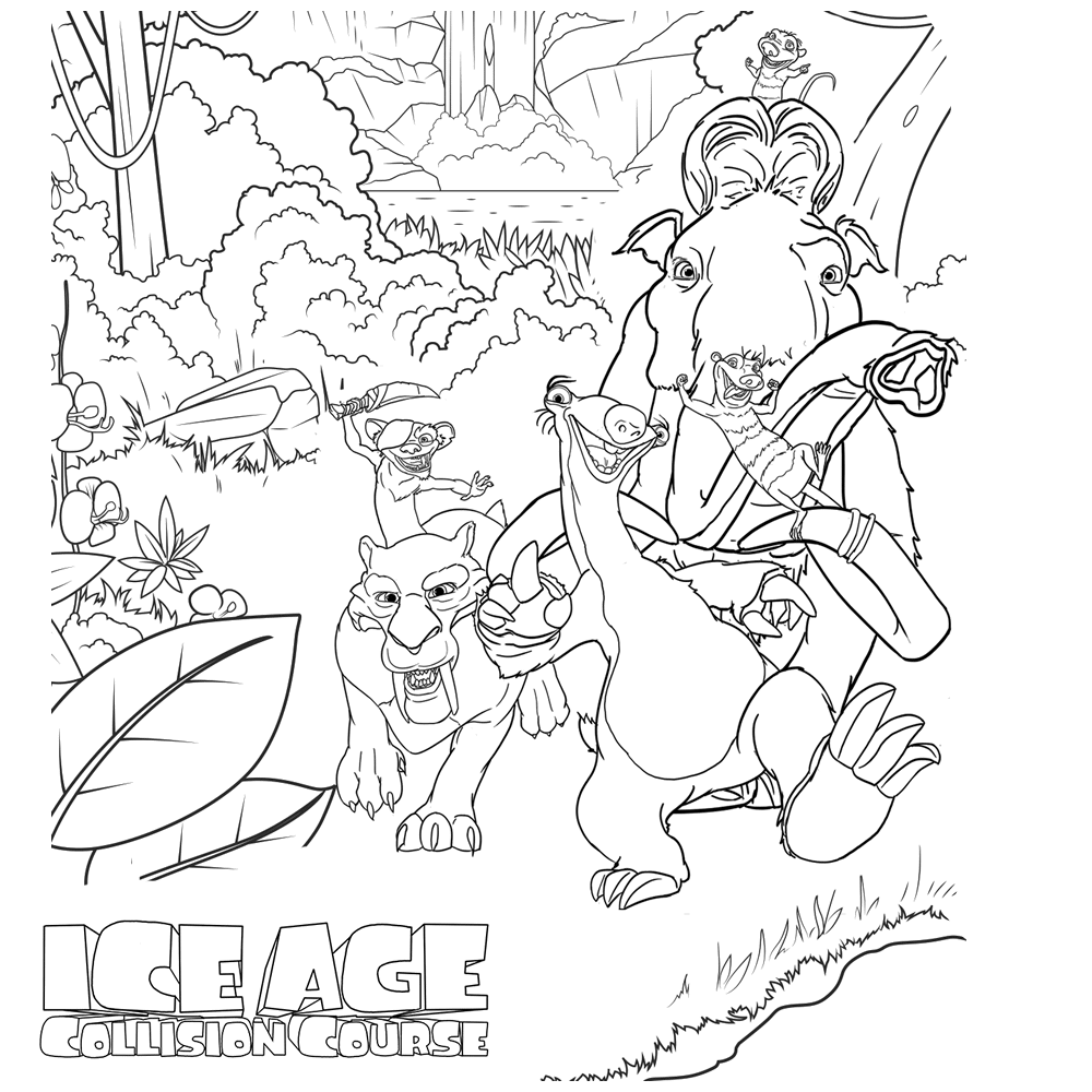 ice age coloring pages diego luna - photo #16