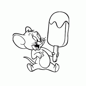 Jerry met een ijsje