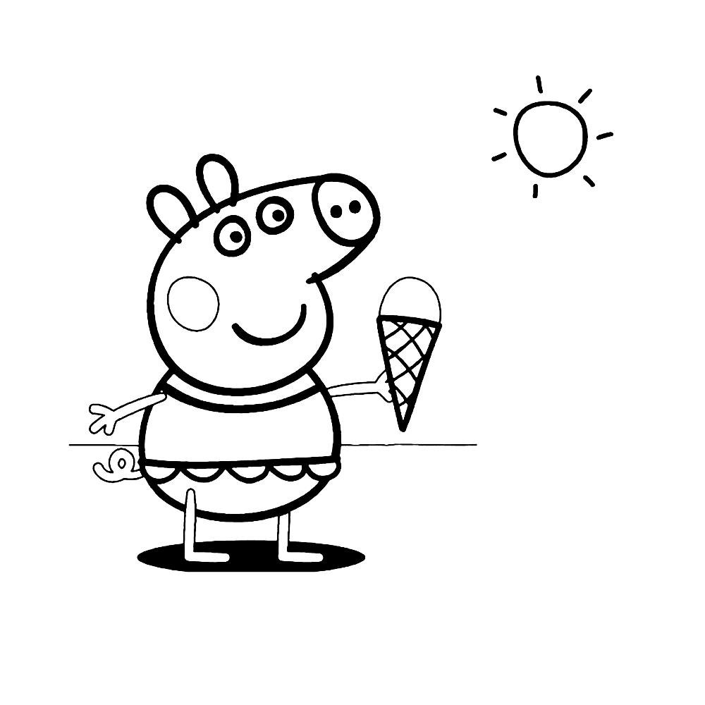 Leuk voor kids - Peppa Big met een ijshoorntje